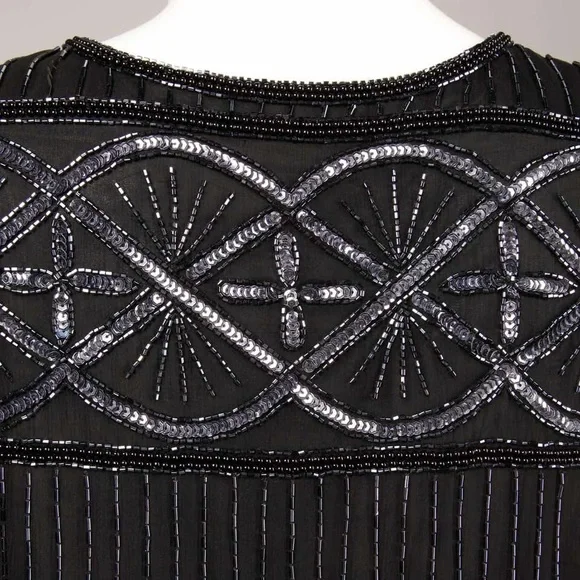 Mary McFadden Elegant Black Sequin Vest - Picture 5 of 6